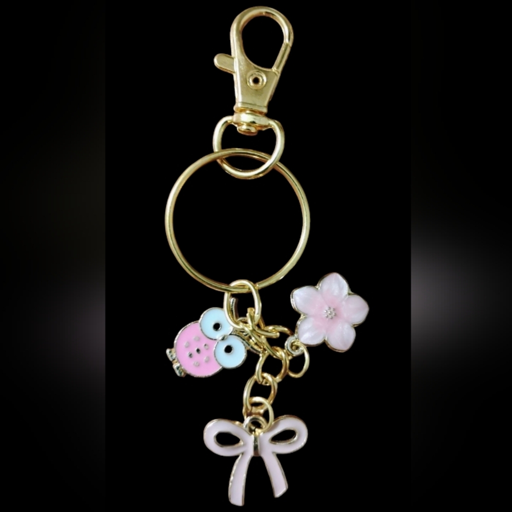 Hand Crafted Pink Bag Charm/Key Chain